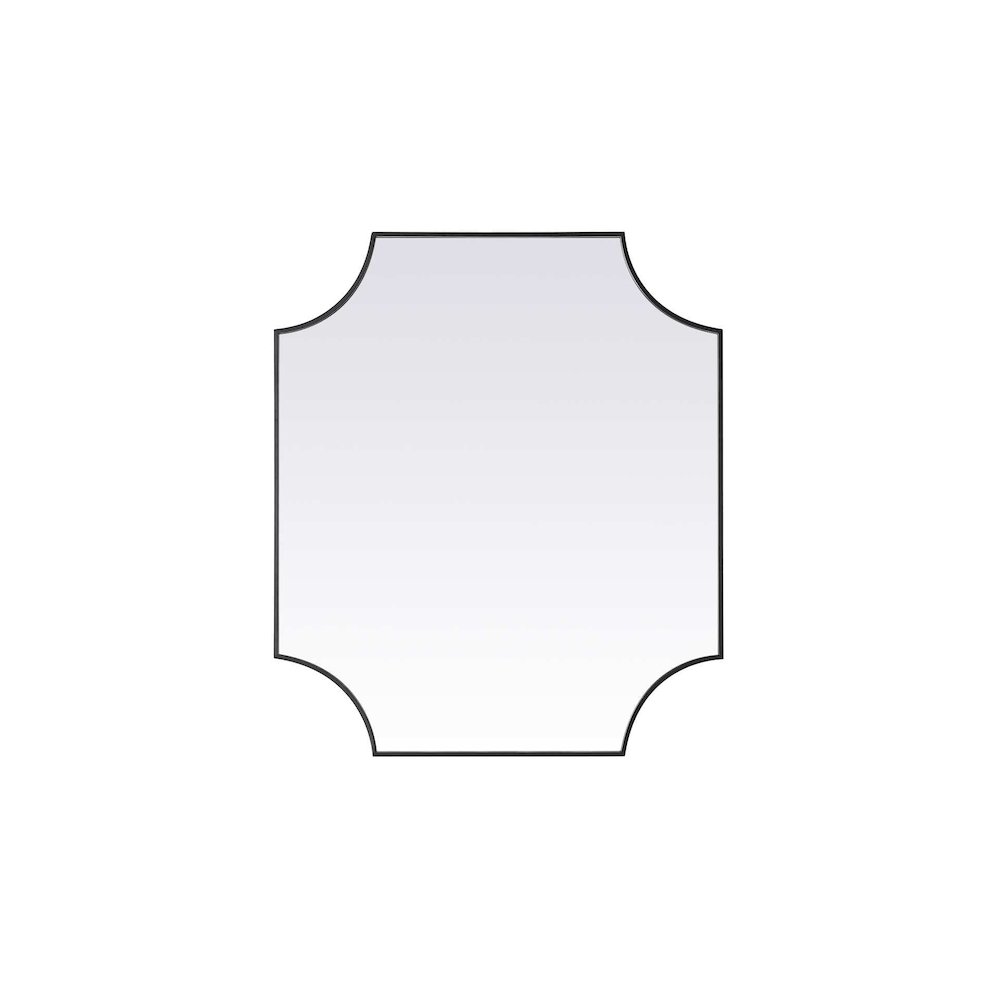 Notched Metal Mirror 36x42 inch in Black. Picture 1