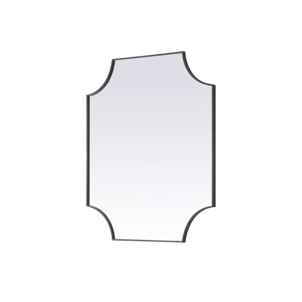 Notched Metal Mirror 36x42 inch in Black. Picture 2
