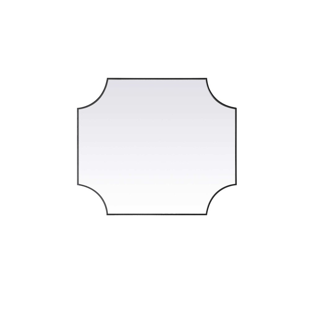 Notched Metal Mirror 36x42 inch in Black. Picture 3