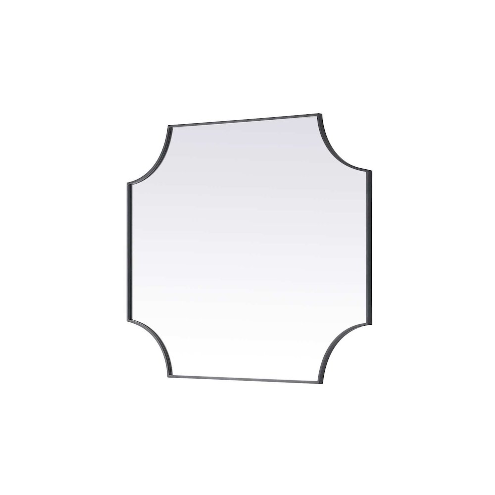 Notched Metal Mirror 36x42 inch in Black. Picture 4