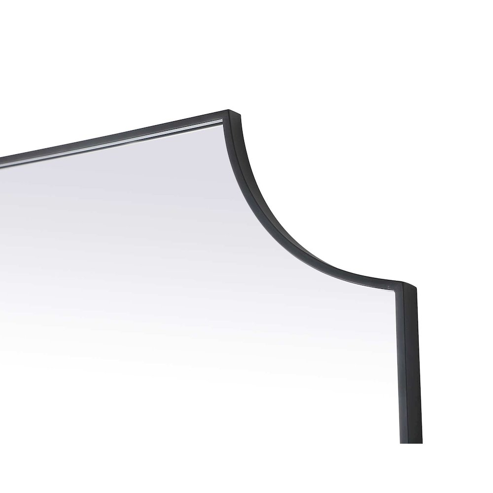 Notched Metal Mirror 36x42 inch in Black. Picture 5