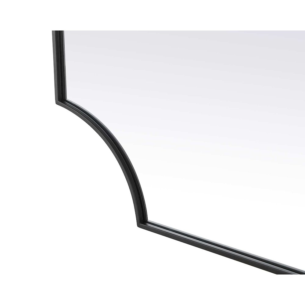 Notched Metal Mirror 36x42 inch in Black. Picture 6