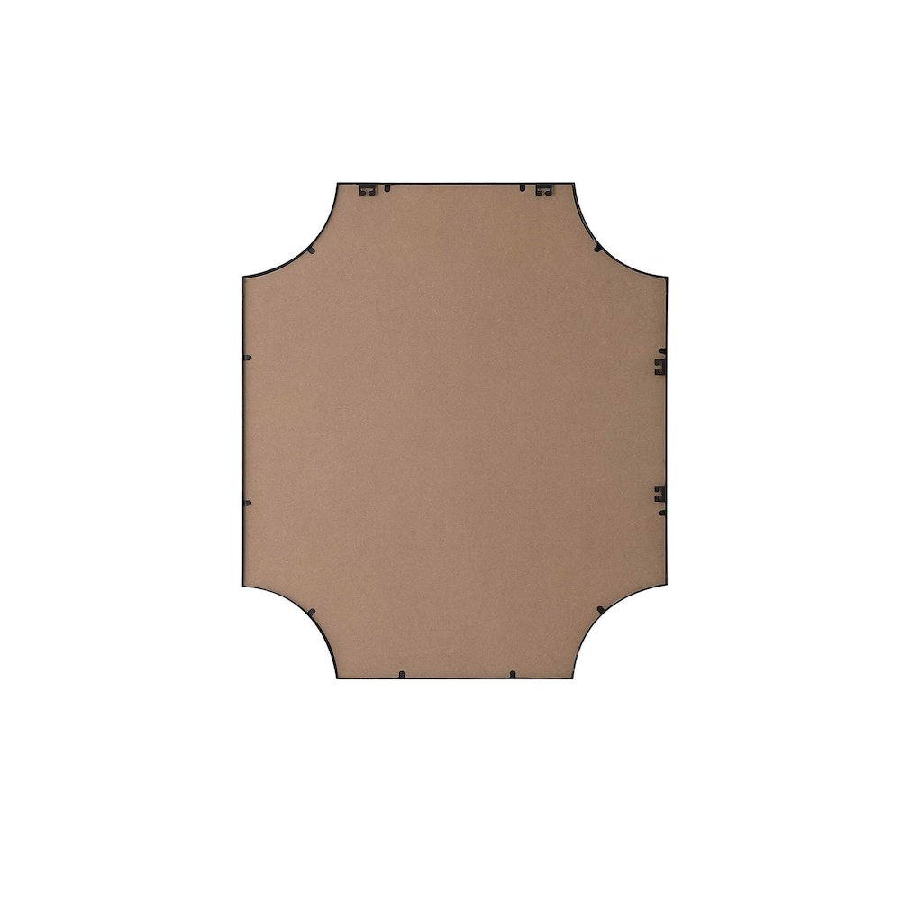 Notched Metal Mirror 36x42 inch in Black. Picture 7