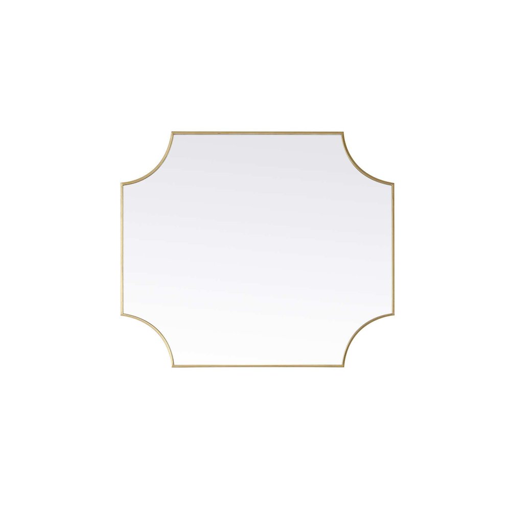 Notched Metal Mirror 36x42 inch in Brass. Picture 3