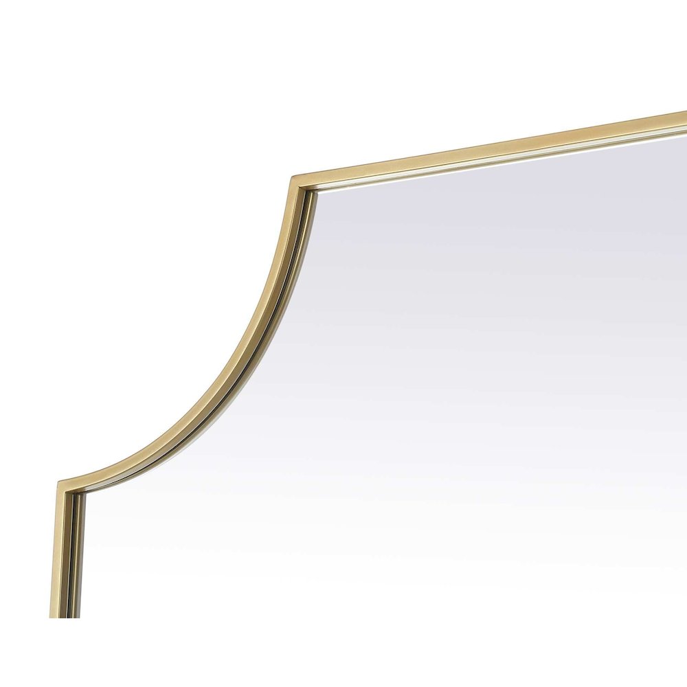 Notched Metal Mirror 36x42 inch in Brass. Picture 5