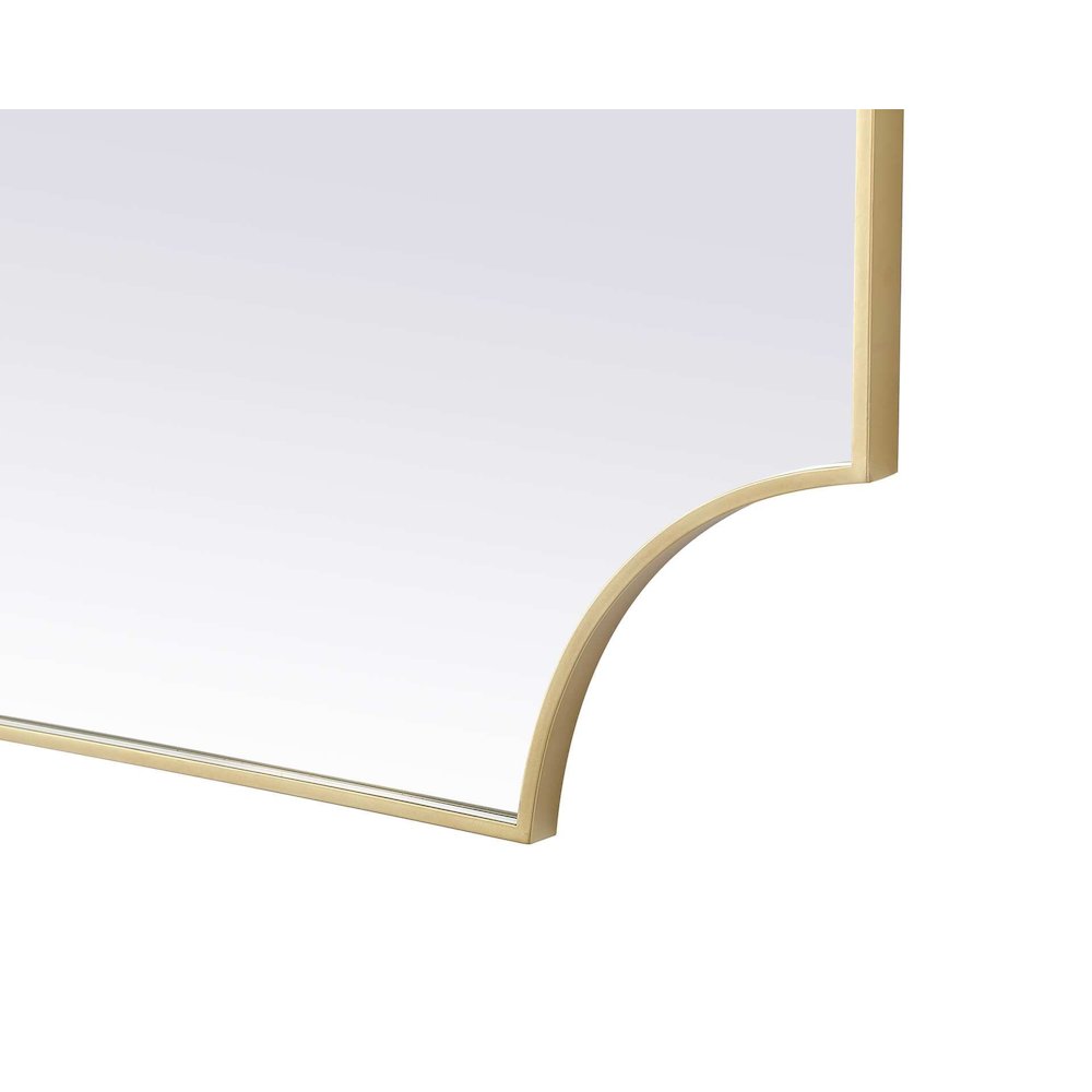 Notched Metal Mirror 36x42 inch in Brass. Picture 6