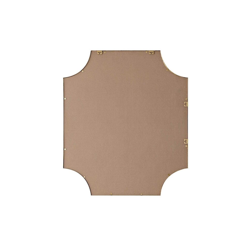 Notched Metal Mirror 36x42 inch in Brass. Picture 7
