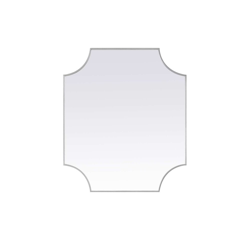 Notched Metal Mirror 36x42 inch in Silver. Picture 1