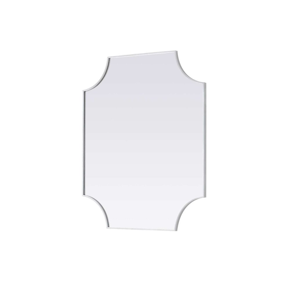 Notched Metal Mirror 36x42 inch in Silver. Picture 2