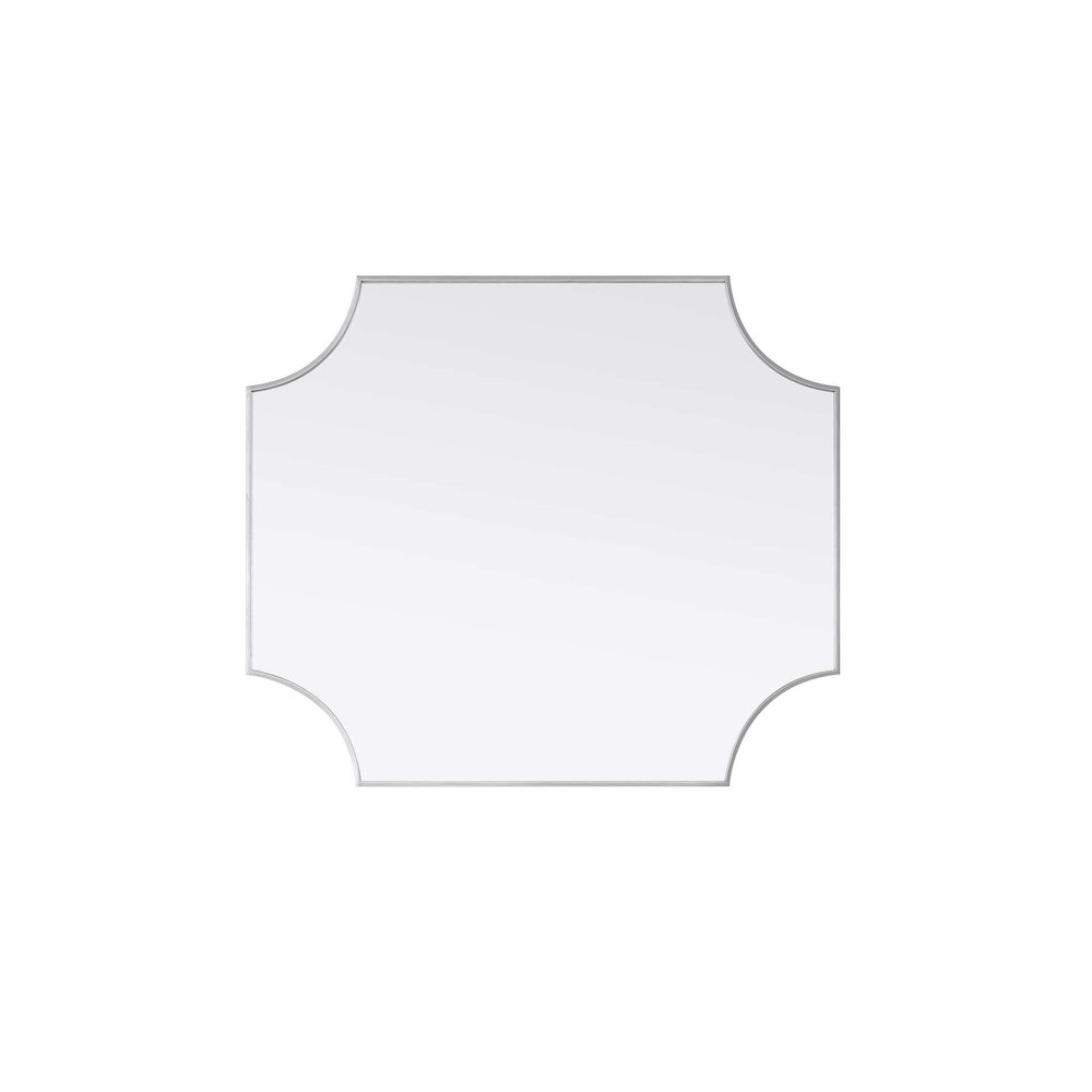 Notched Metal Mirror 36x42 inch in Silver. Picture 3