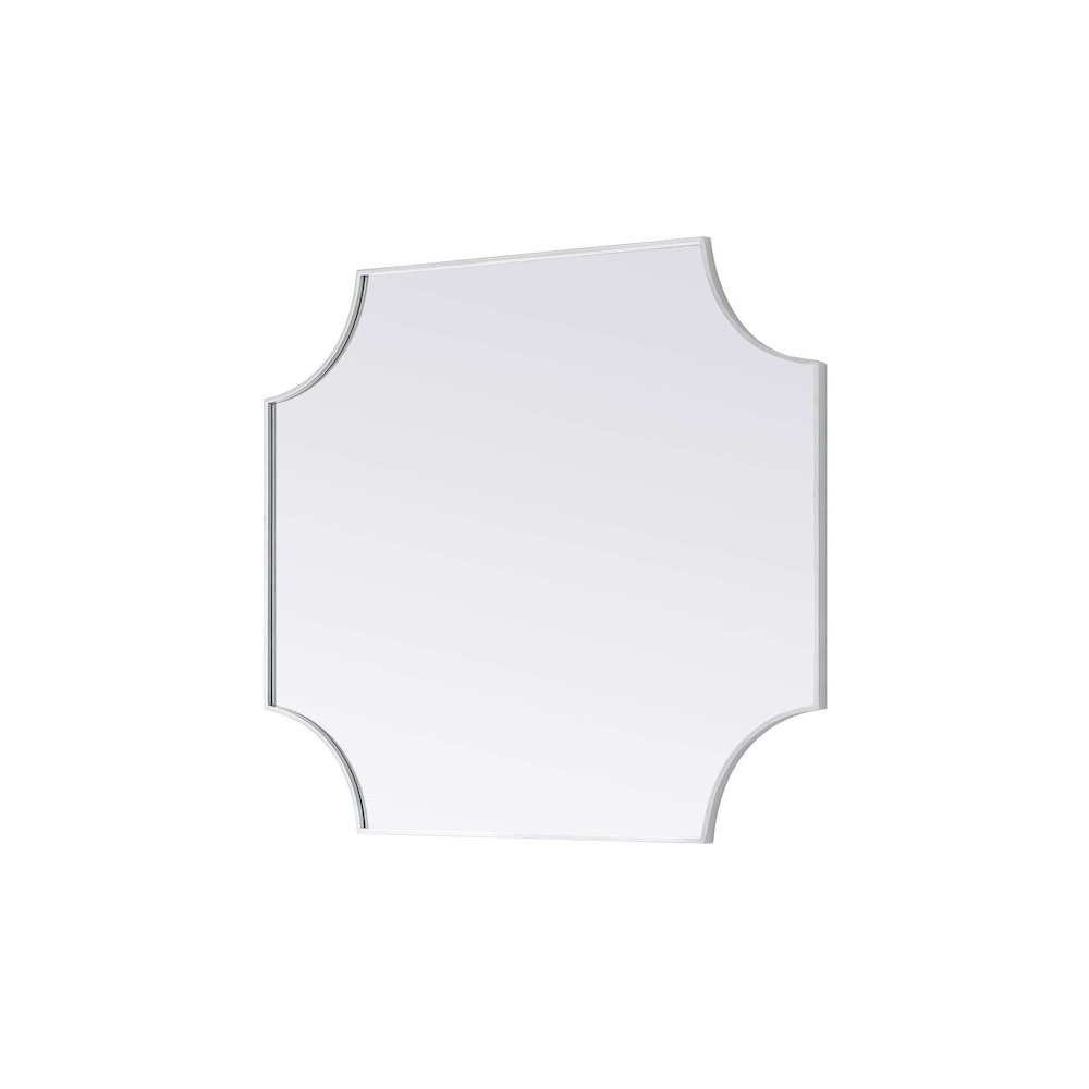 Notched Metal Mirror 36x42 inch in Silver. Picture 4