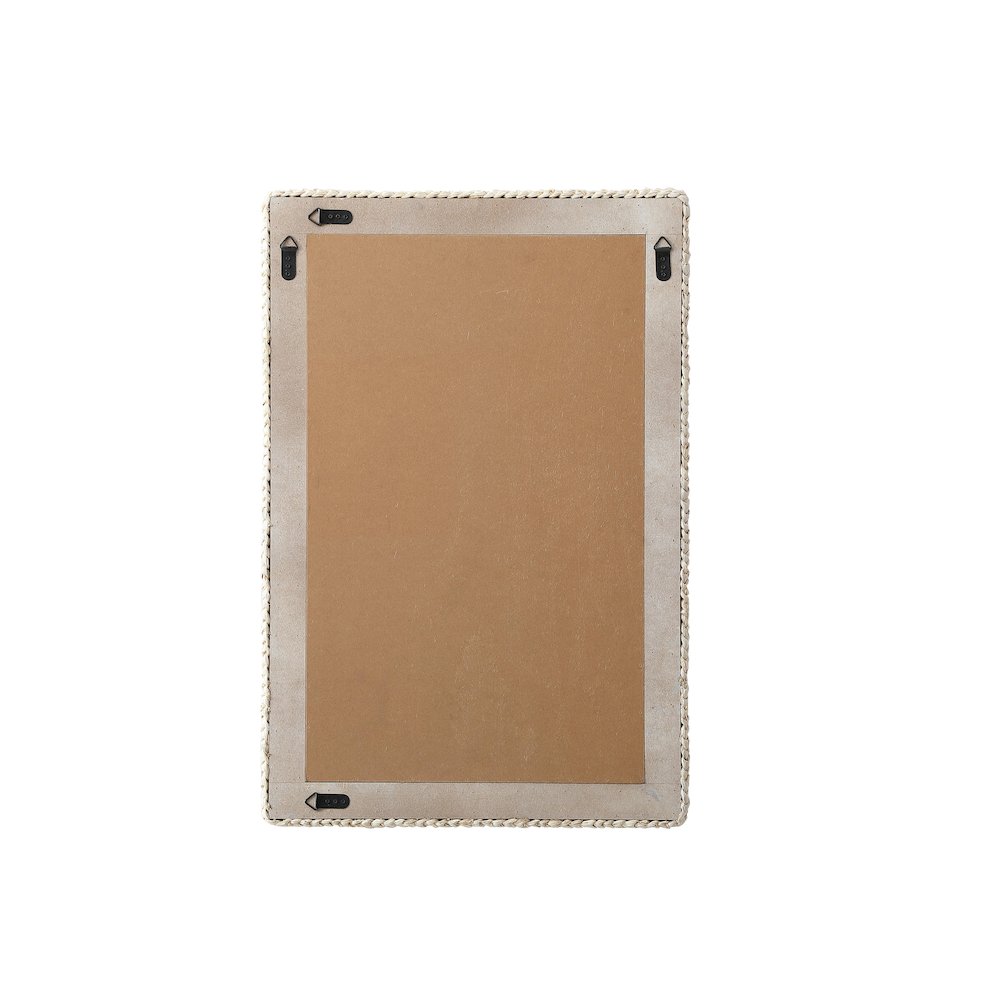 Rectangle Cornhusk Mirror 24x36 in Linen White. Picture 11