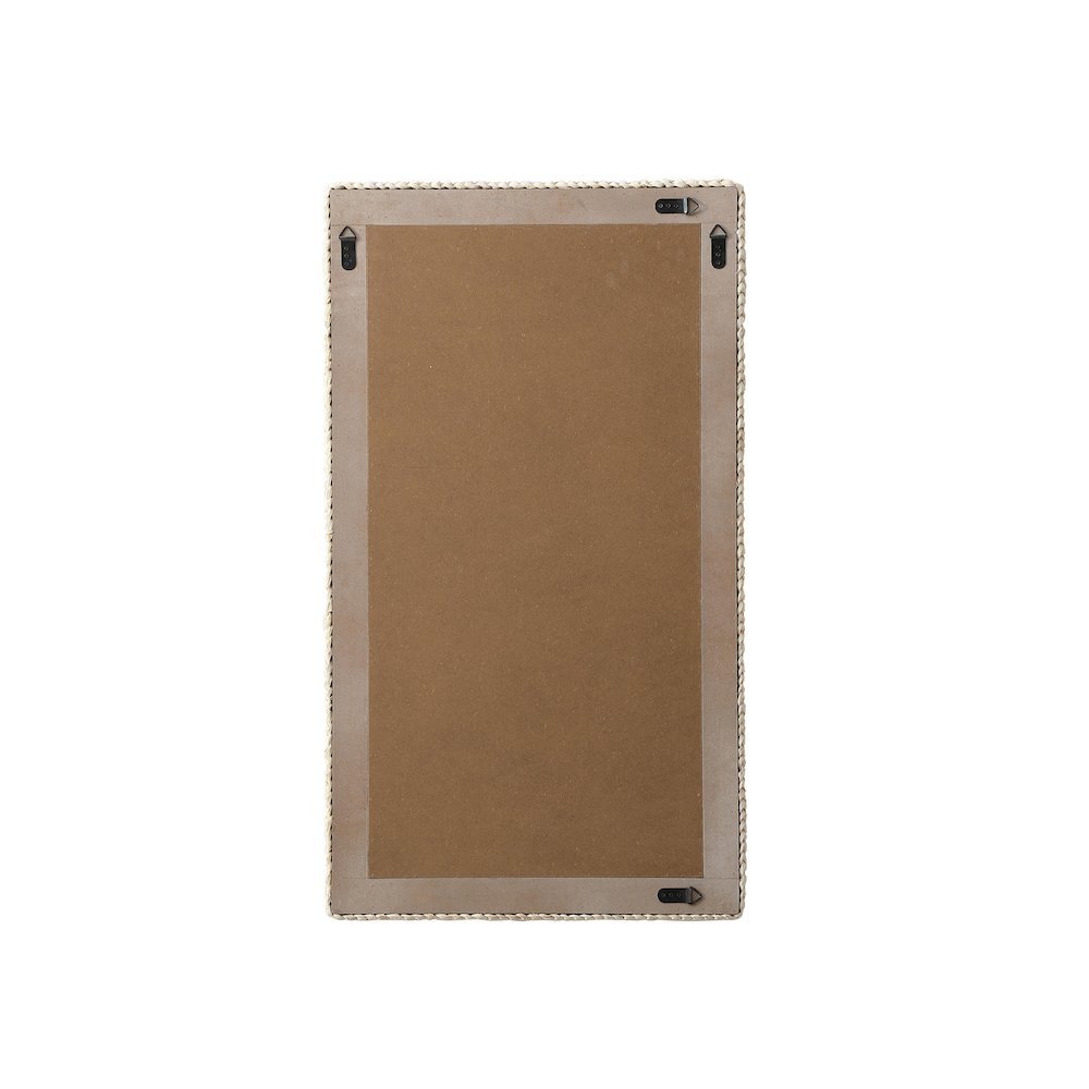 Rectangle Cornhusk Mirror 24x42 in Linen White. Picture 11