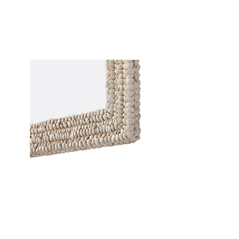 Rectangle Cornhusk Mirror 24x42 in Linen White. Picture 9
