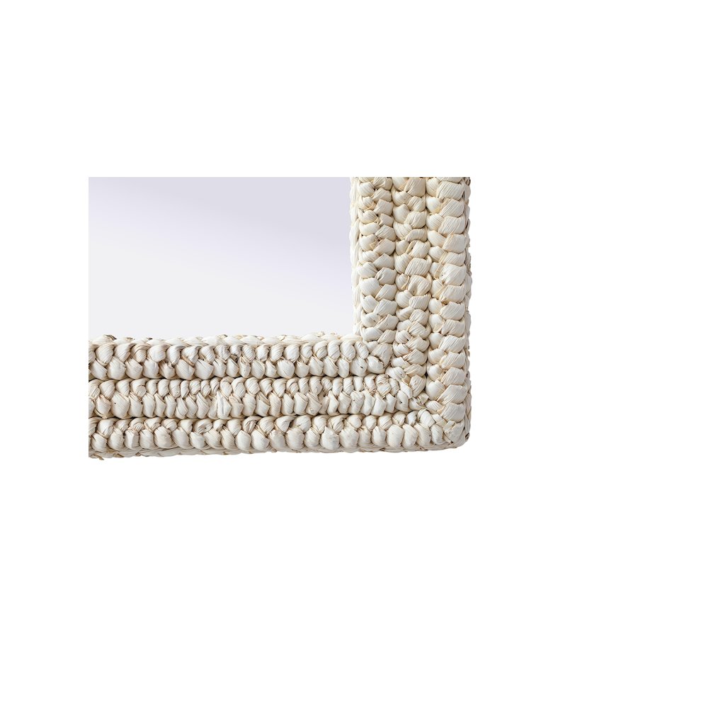 Rectangle Cornhusk Mirror 24x42 in Linen White. Picture 10