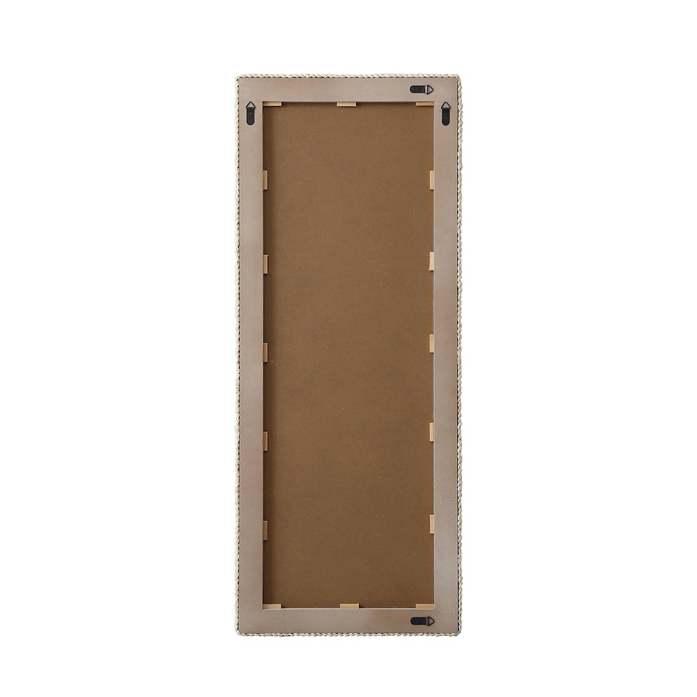 Rectangle Cornhusk Mirror 24x60 in Linen White. Picture 11