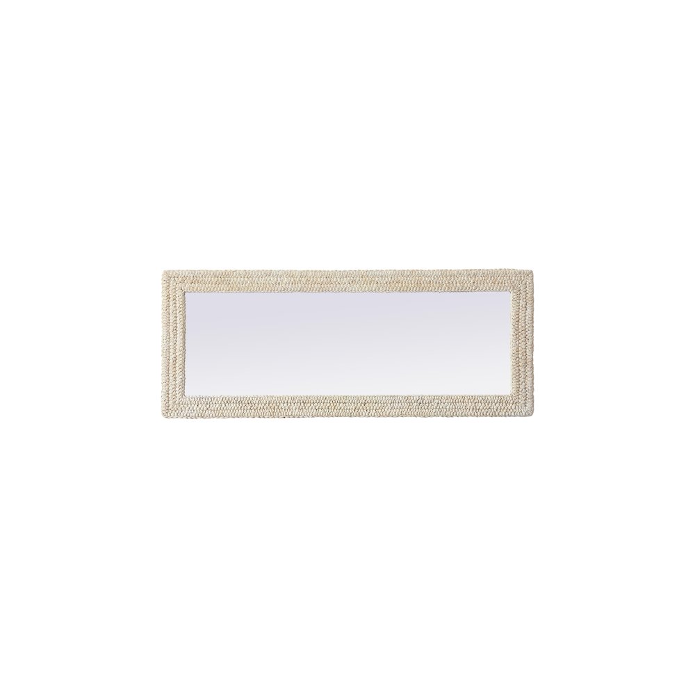 Rectangle Cornhusk Mirror 24x60 in Linen White. Picture 5