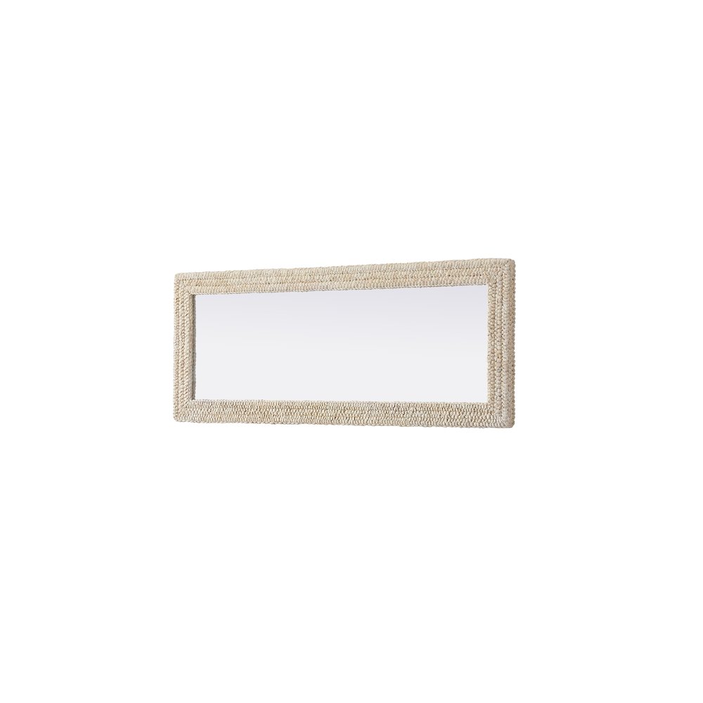 Rectangle Cornhusk Mirror 24x60 in Linen White. Picture 8