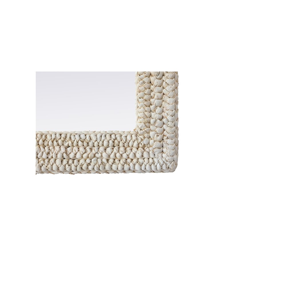 Rectangle Cornhusk Mirror 24x60 in Linen White. Picture 9