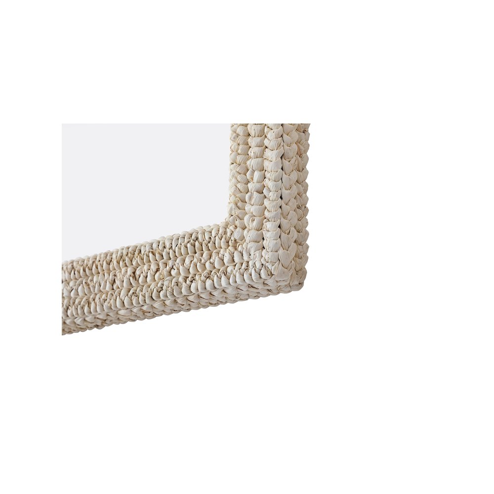 Rectangle Cornhusk Mirror 24x60 in Linen White. Picture 10