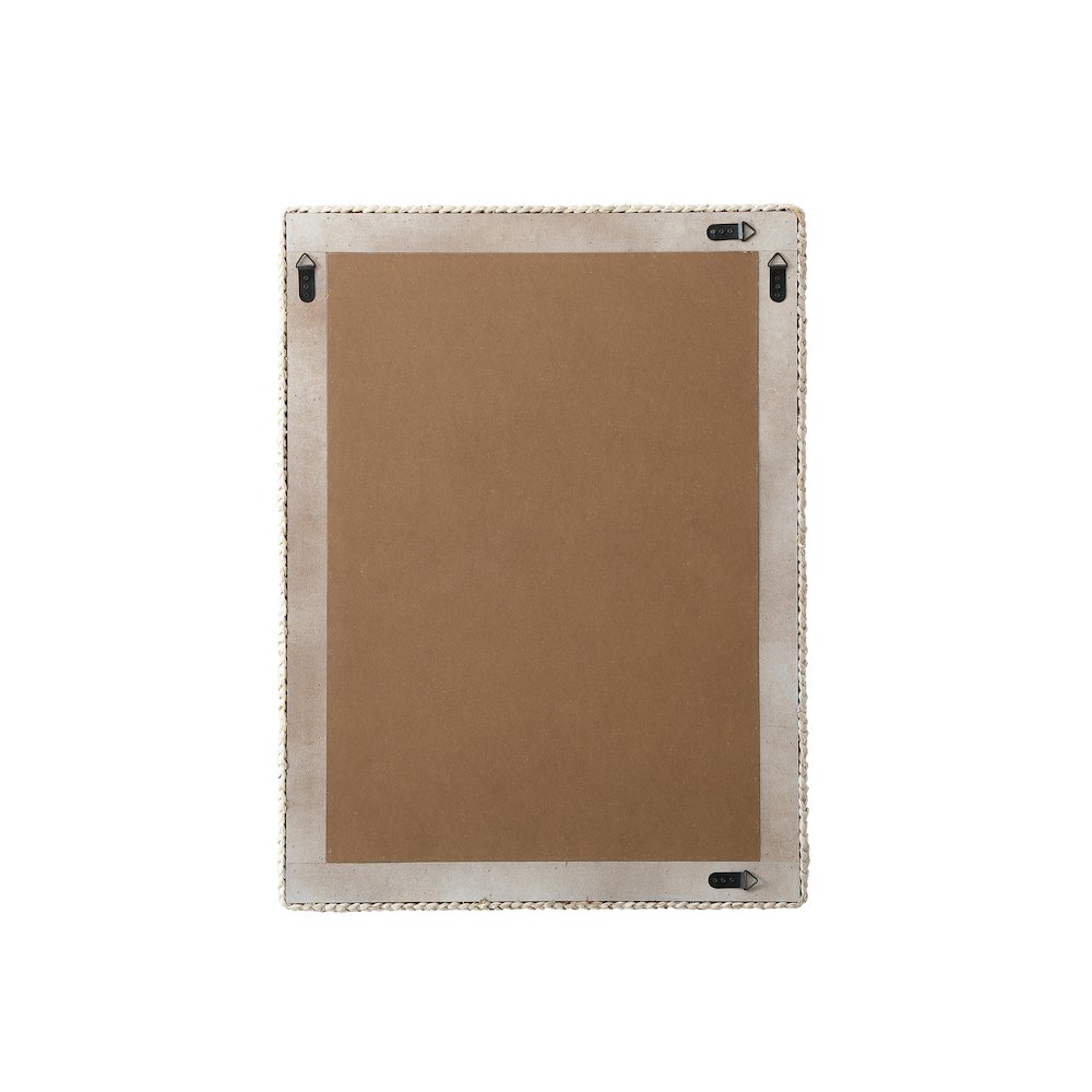 Rectangle Cornhusk Mirror 27x36 in Linen White. Picture 11