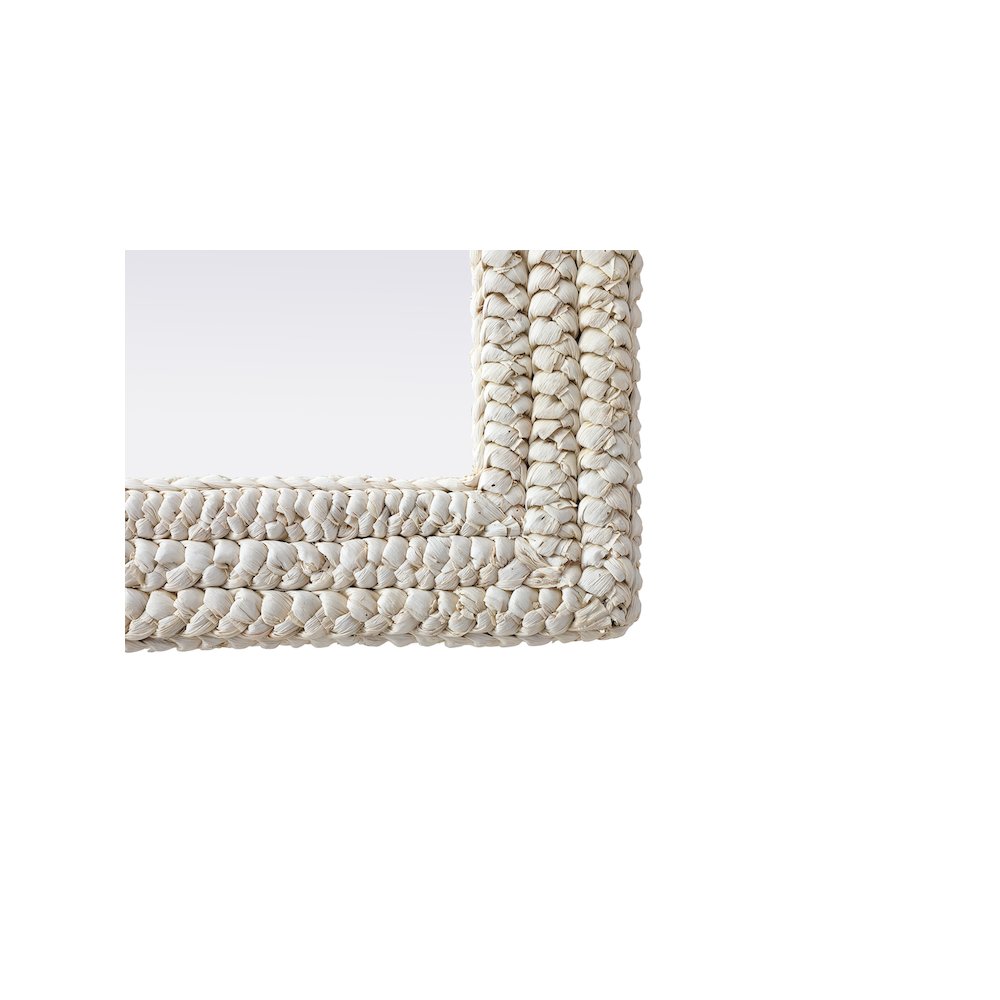 Rectangle Cornhusk Mirror 27x36 in Linen White. Picture 9