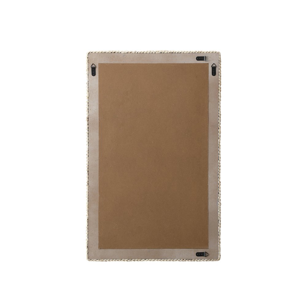 Rectangle Cornhusk Mirror 27x42 in Linen White. Picture 11