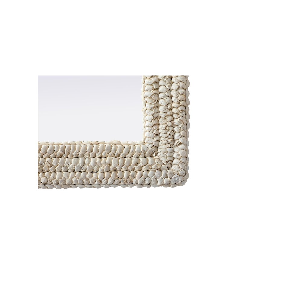 Rectangle Cornhusk Mirror 27x42 in Linen White. Picture 9