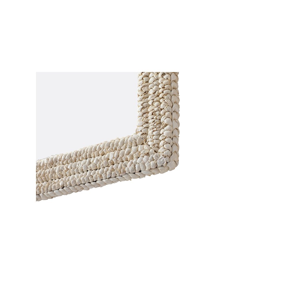 Rectangle Cornhusk Mirror 27x42 in Linen White. Picture 10