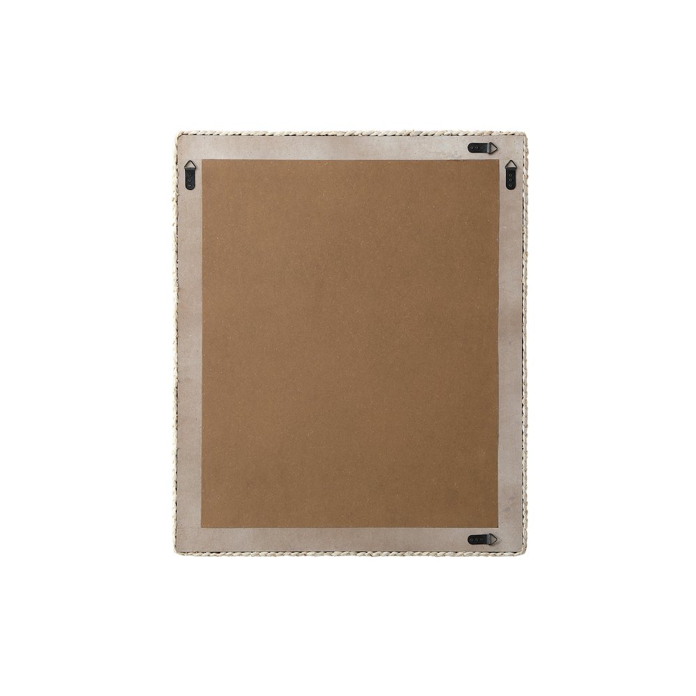 Rectangle Cornhusk Mirror 30x36 in Linen White. Picture 11