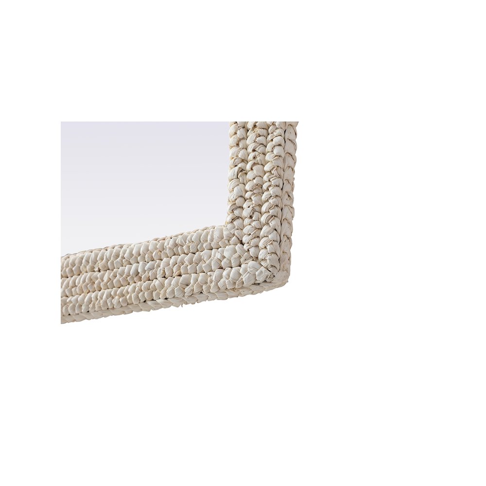 Rectangle Cornhusk Mirror 30x36 in Linen White. Picture 10