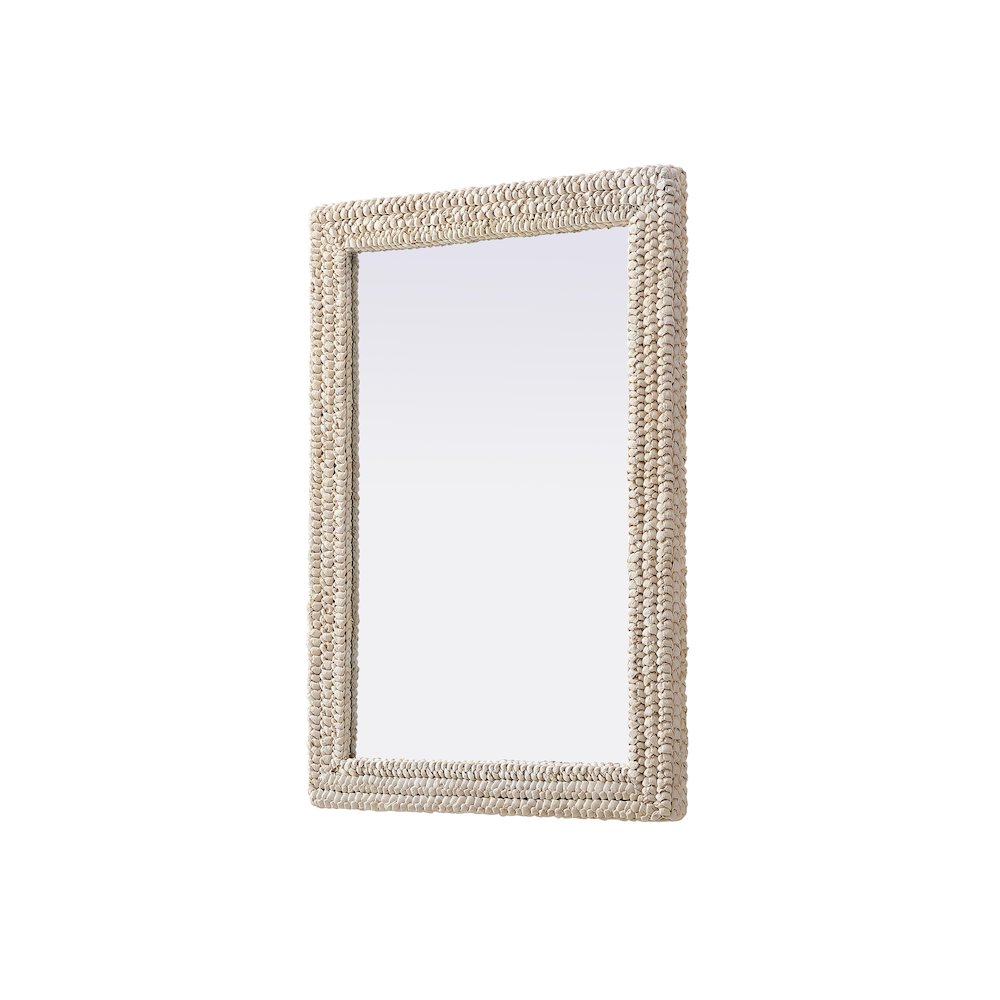 Rectangle Cornhusk Mirror 30x42 in Linen White. Picture 4