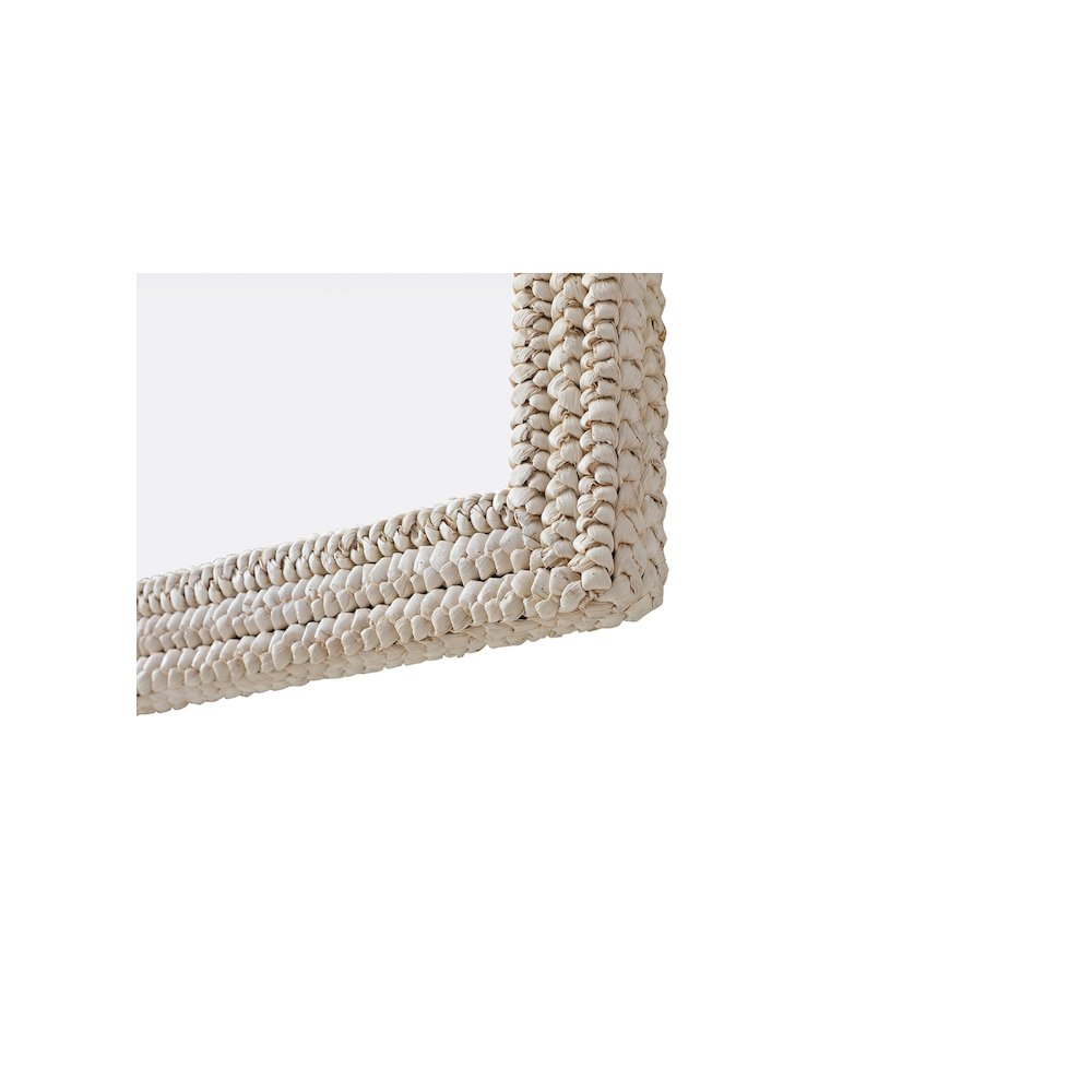 Rectangle Cornhusk Mirror 30x42 in Linen White. Picture 10