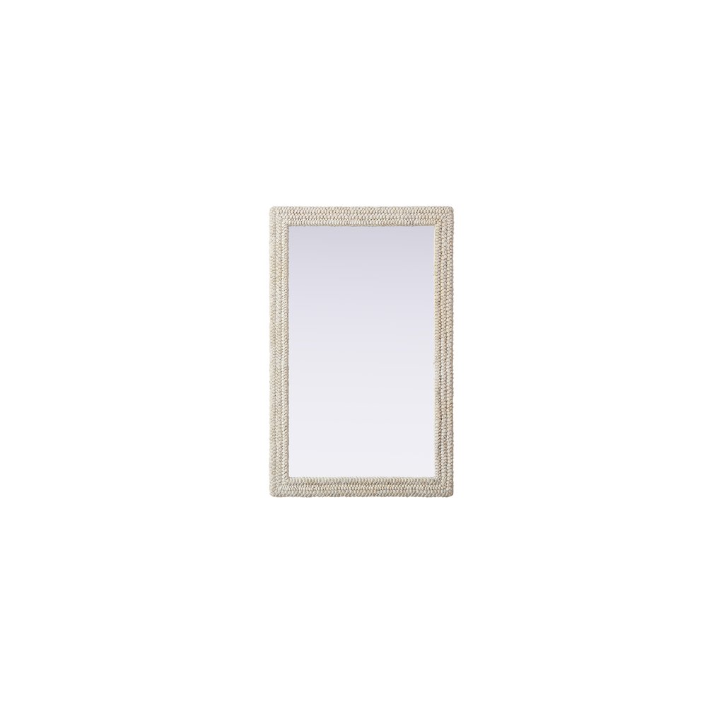 Rectangle Cornhusk Mirror 35x55 in Linen White. Picture 1