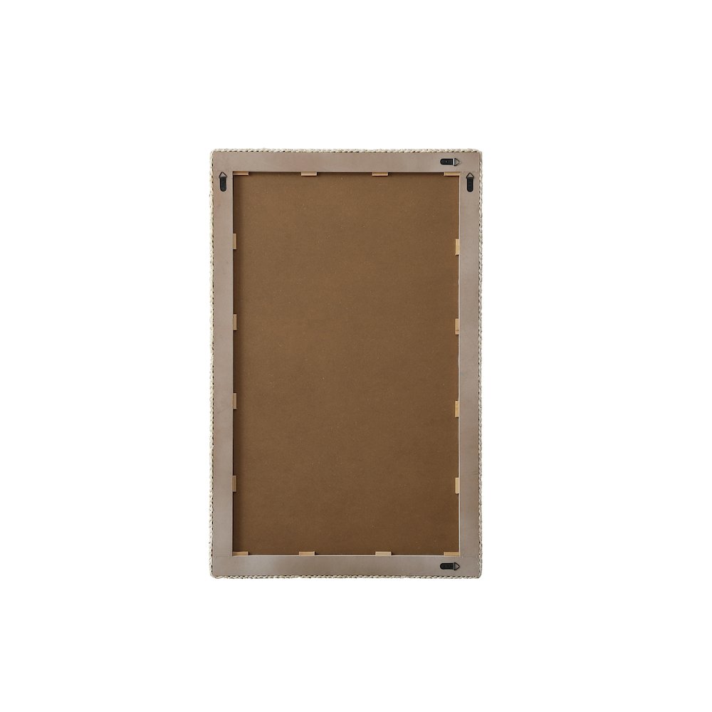 Rectangle Cornhusk Mirror 35x55 in Linen White. Picture 11