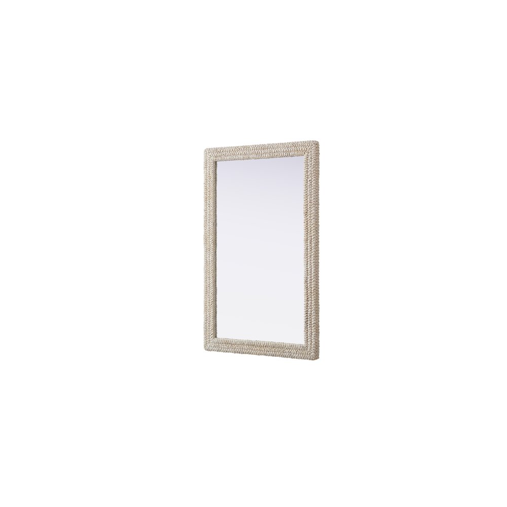 Rectangle Cornhusk Mirror 35x55 in Linen White. Picture 4