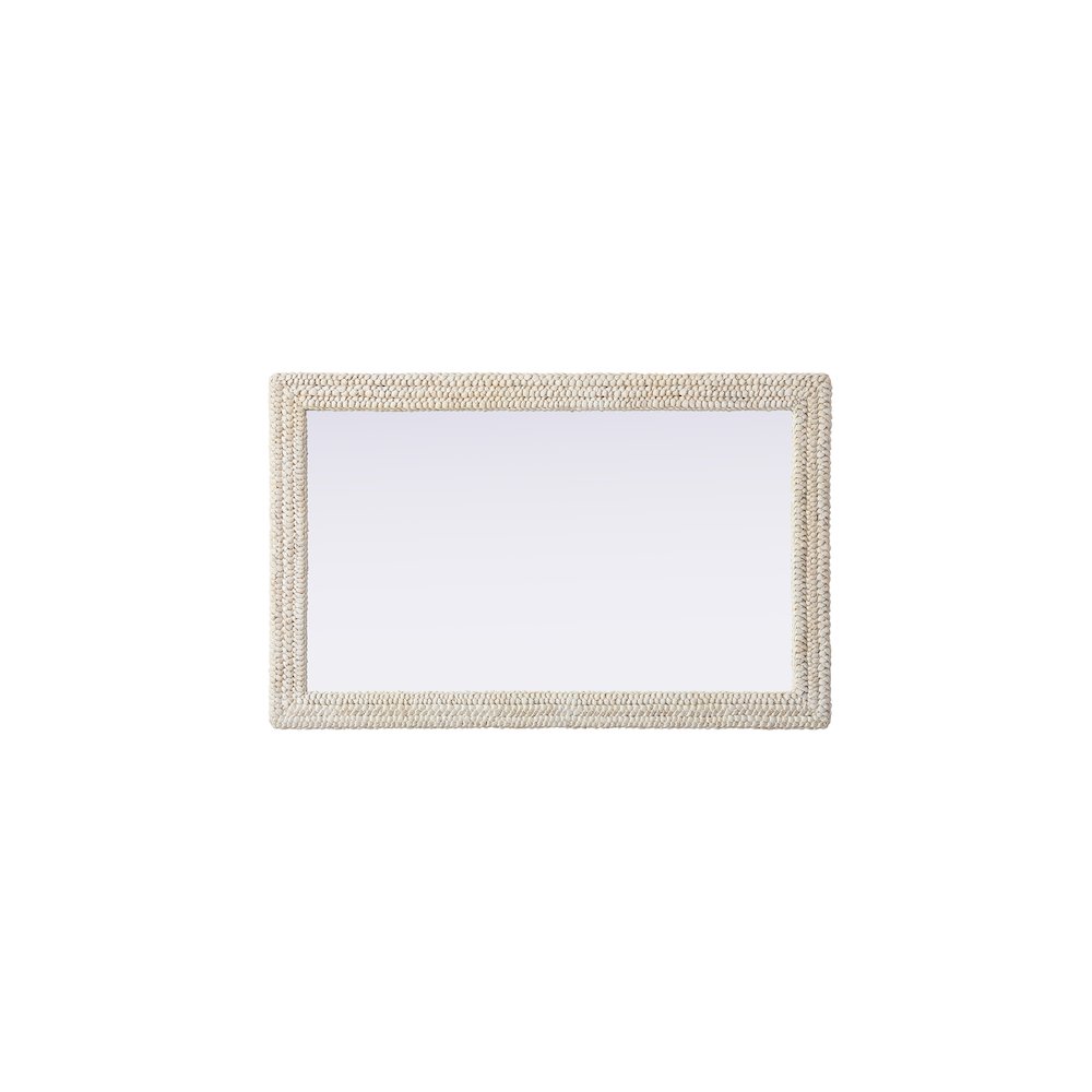 Rectangle Cornhusk Mirror 35x55 in Linen White. Picture 5