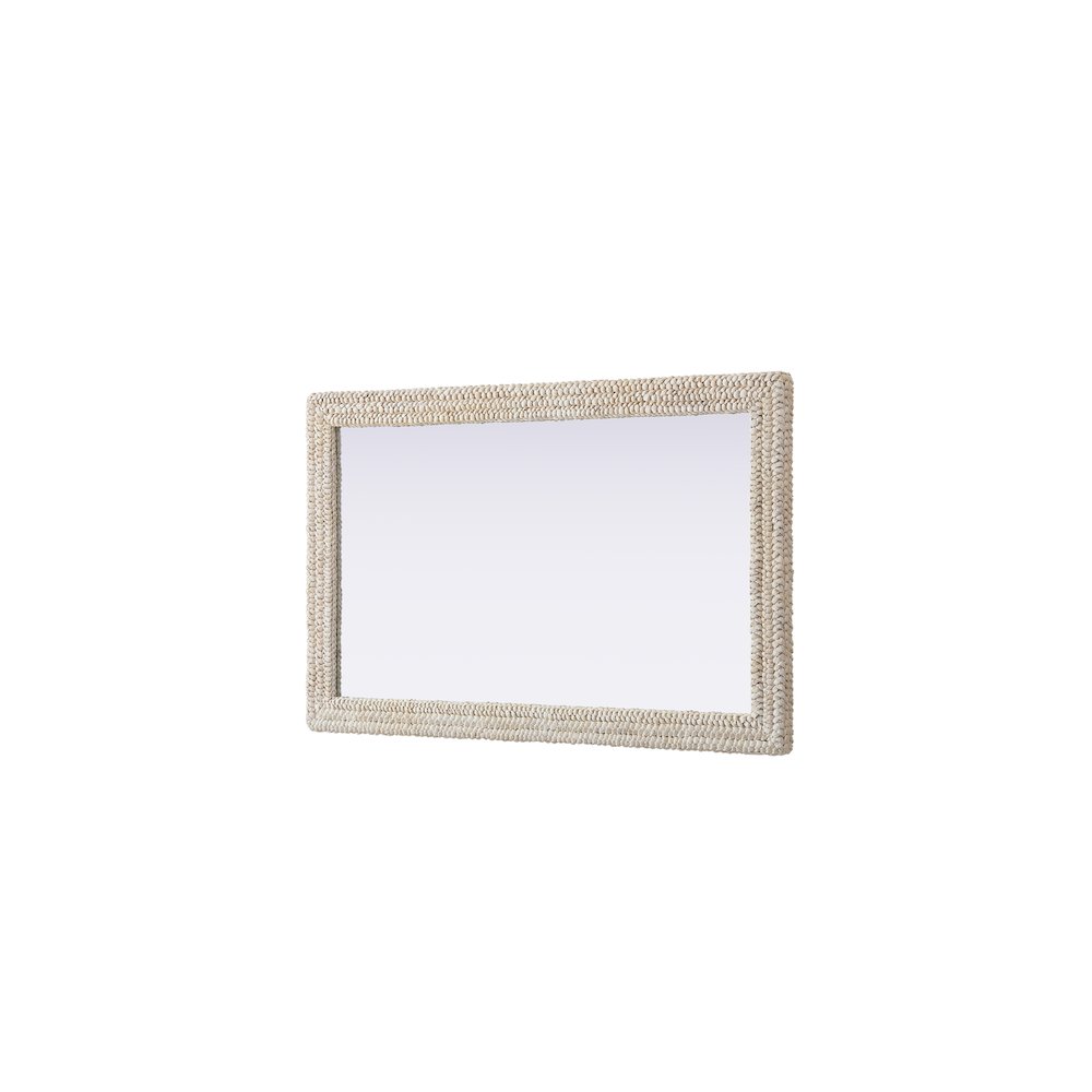 Rectangle Cornhusk Mirror 35x55 in Linen White. Picture 8