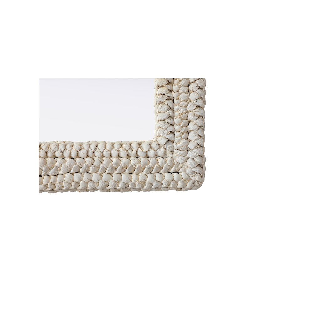 Rectangle Cornhusk Mirror 35x55 in Linen White. Picture 9