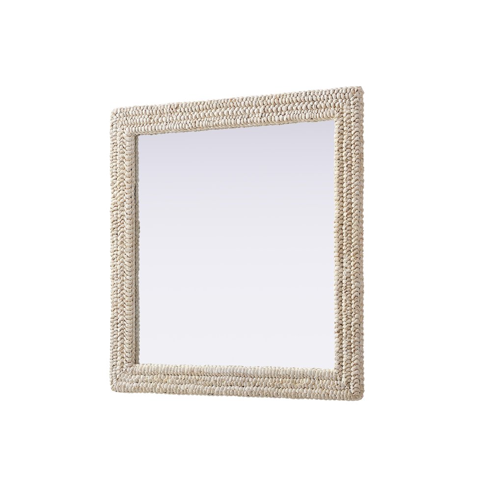 Rectangle Cornhusk Mirror 36x36 in Linen White. Picture 4