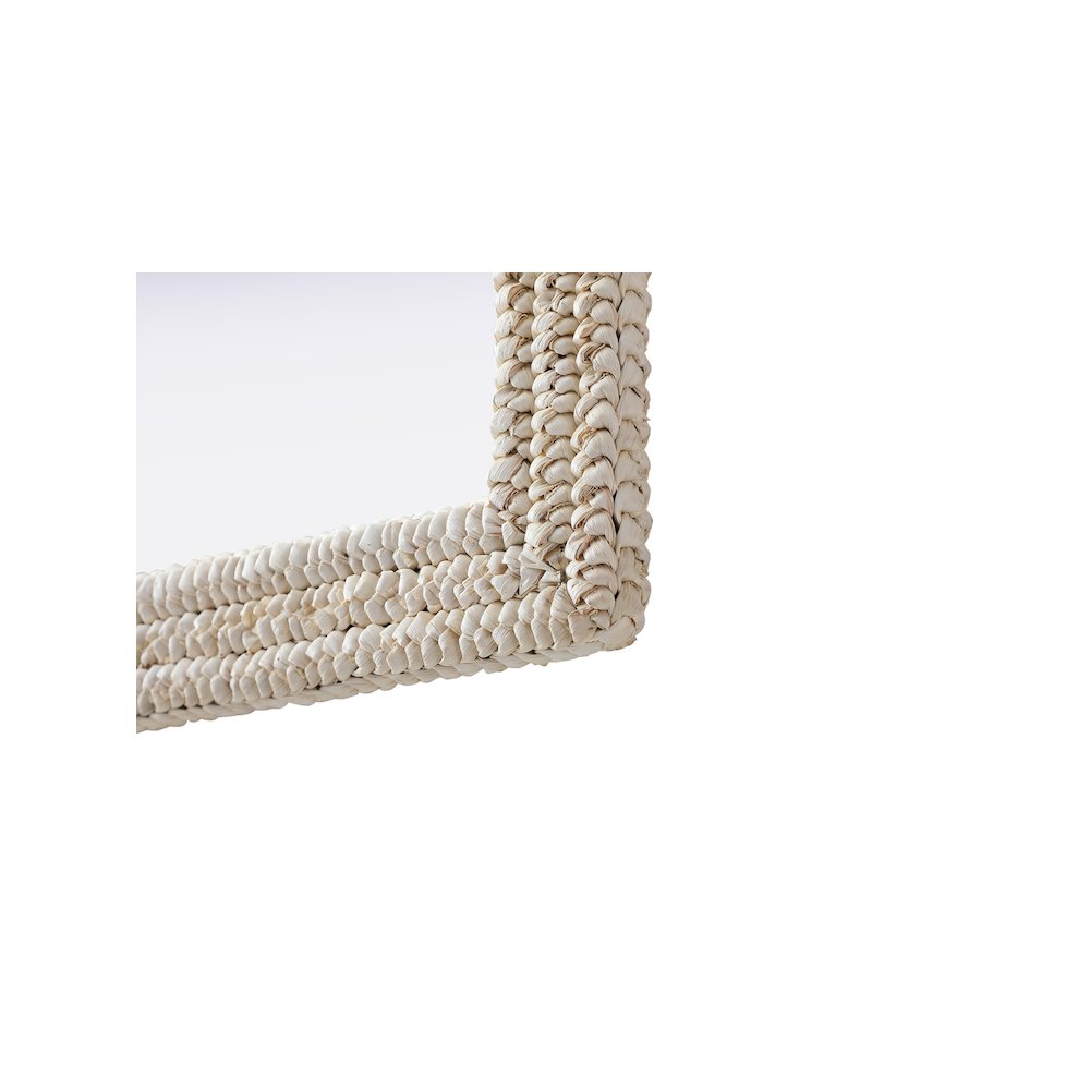 Rectangle Cornhusk Mirror 36x36 in Linen White. Picture 6