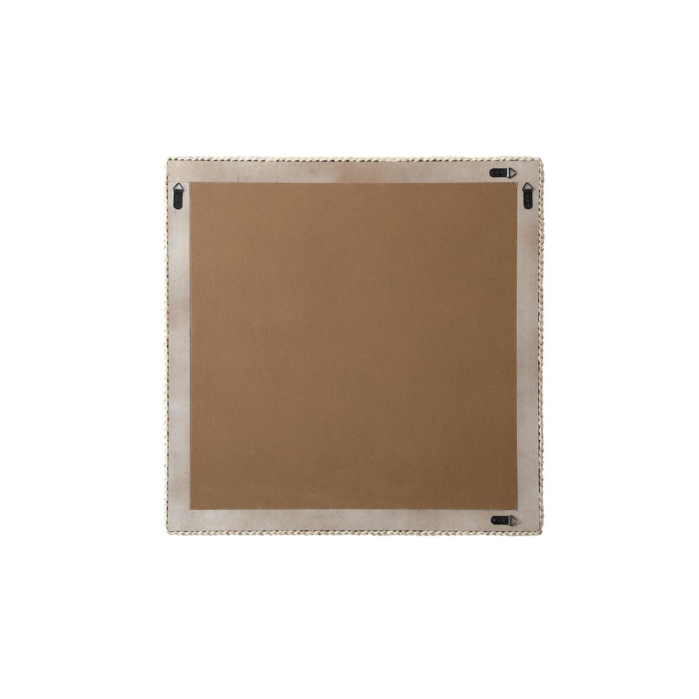 Rectangle Cornhusk Mirror 36x36 in Linen White. Picture 7