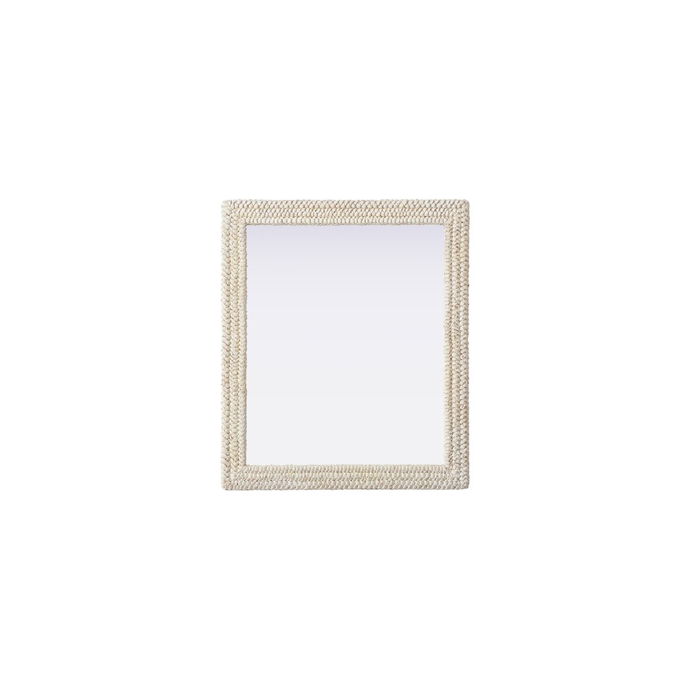 Rectangle Cornhusk Mirror 36x42 in Linen White. Picture 1