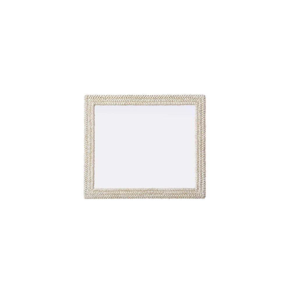 Rectangle Cornhusk Mirror 36x42 in Linen White. Picture 5