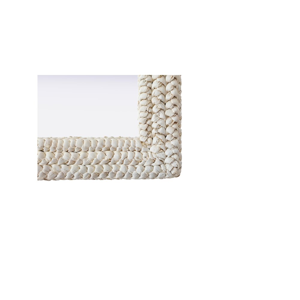 Rectangle Cornhusk Mirror 36x42 in Linen White. Picture 9