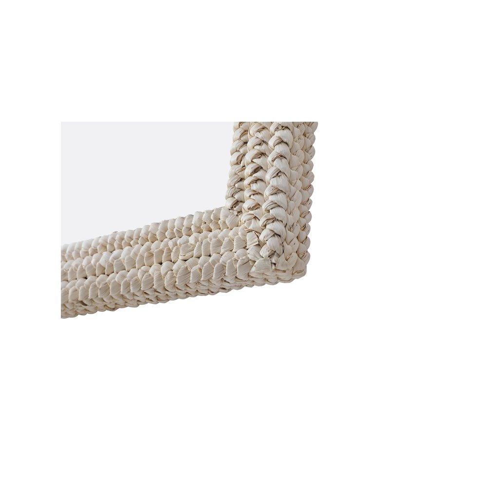 Rectangle Cornhusk Mirror 36x42 in Linen White. Picture 10