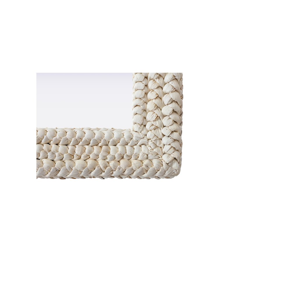 Rectangle Cornhusk Mirror 40x40 in Linen White. Picture 5