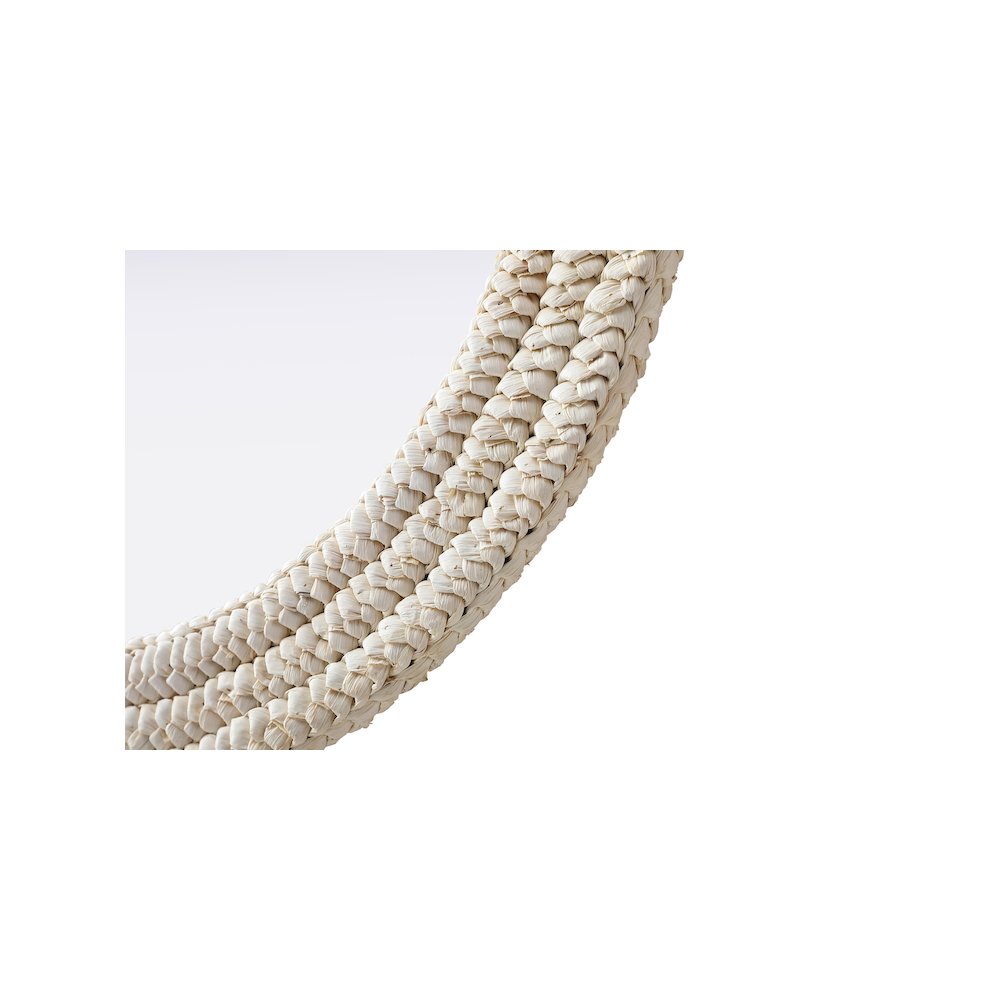 Round Cornhusk Mirror 30x30 in Linen White. Picture 6