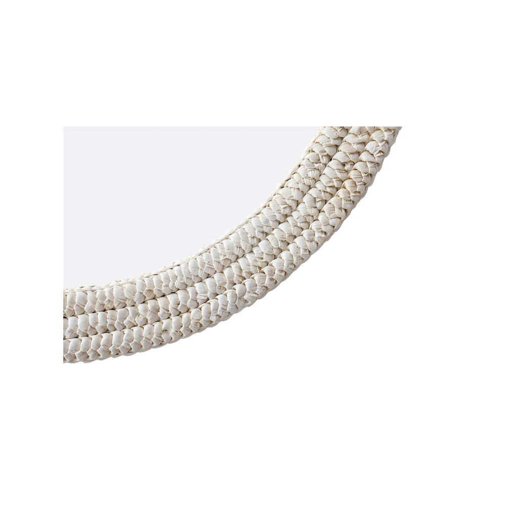 Round Cornhusk Mirror 36x36 in Linen White. Picture 5