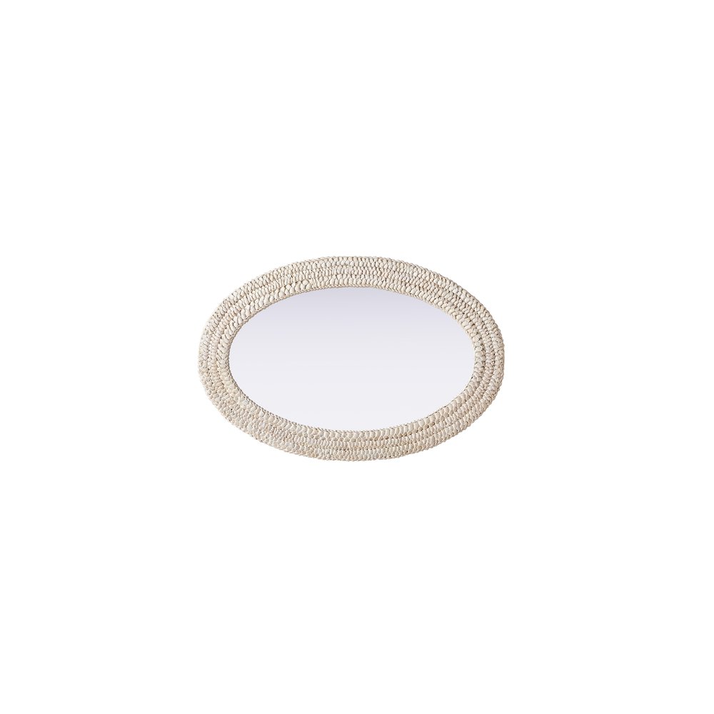 Oval Cornhusk Mirror 24x36 in Linen White. Picture 5